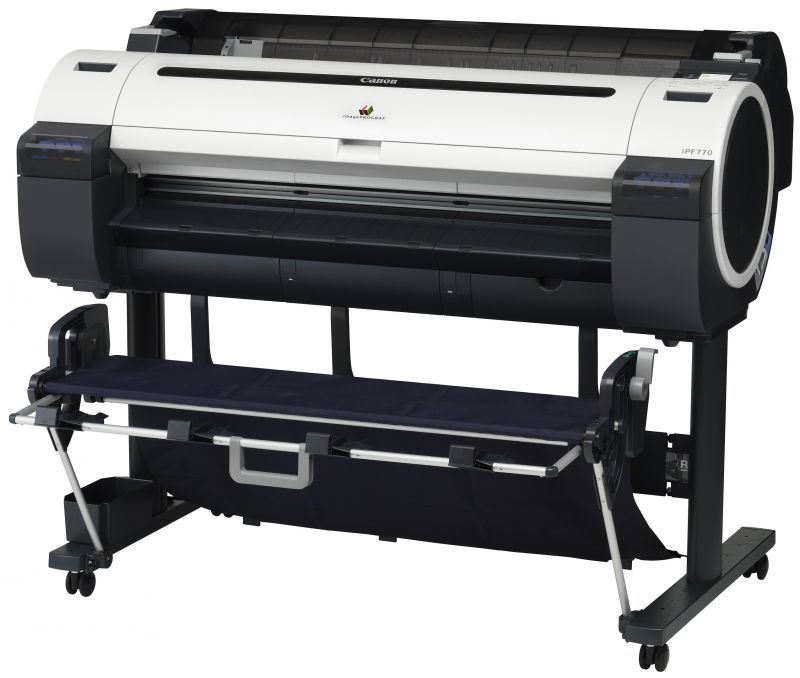 Плоттер Canon iPF770 36"/914mm, 5 colors(макс.объём-130мл), 2400x1200dpi, 256Mb, GARO, HP-GL/2, HP RTL, полистовая подача, фронтальная загрузка рулона, СТЕНД, USB/LAN 9856B003 9856B003
