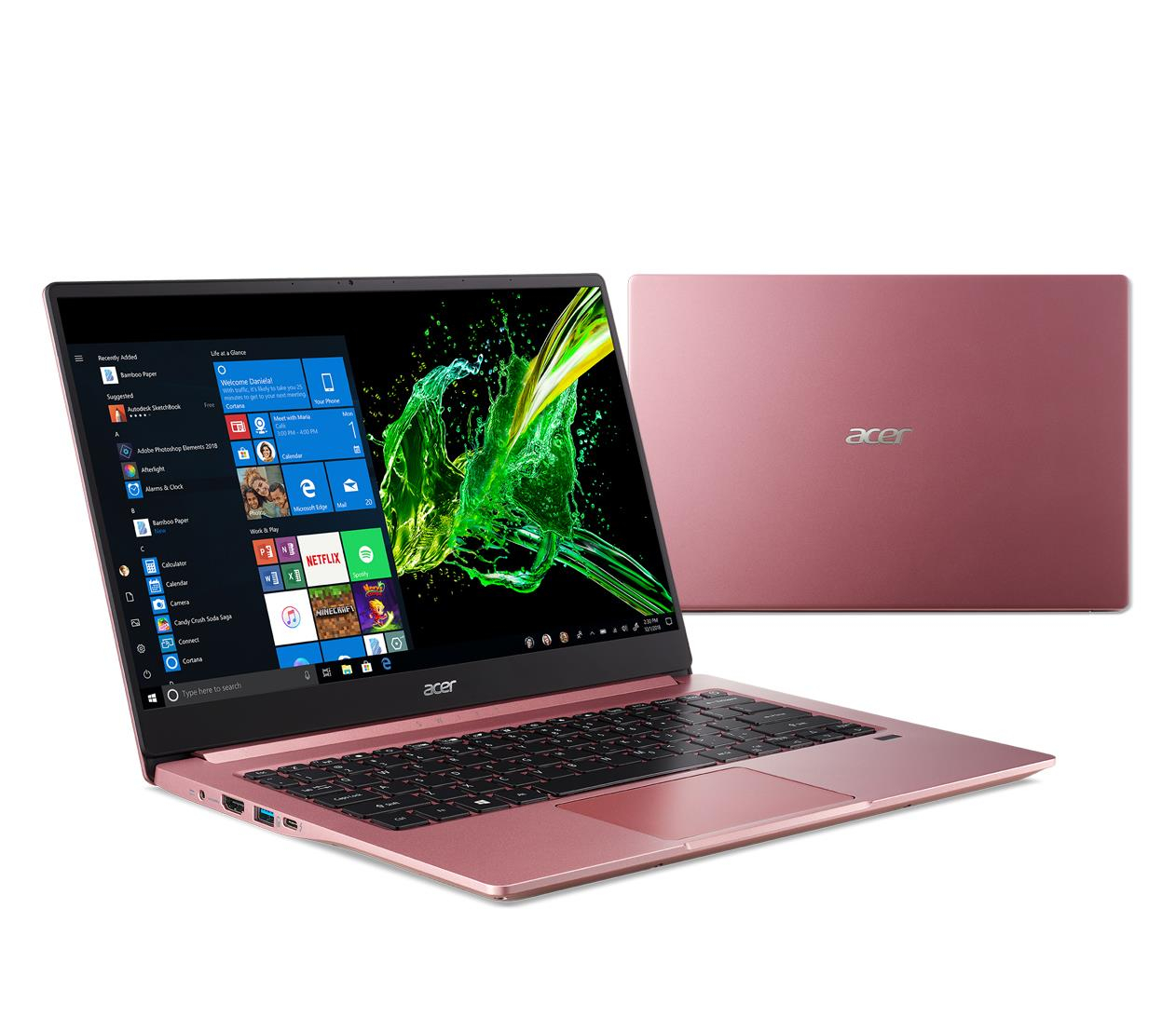 Ультрабук Acer Swift 3 SF314-58-7757 Core i7 10510U/8Gb/SSD512Gb/UMA/14"/IPS/FHD (1920x1080)/Linux/pink/WiFi/BT/Cam NX.HPSER.001 NX.HPSER.001
