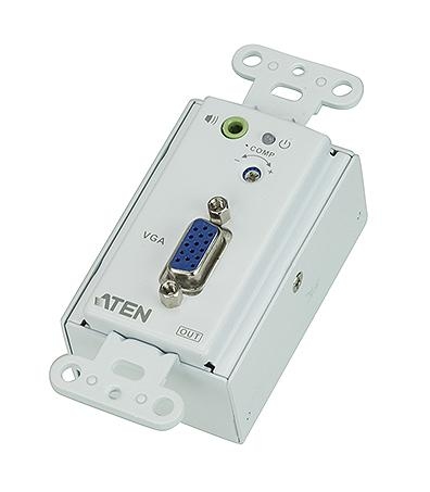 Удлинитель ATEN VGA/SVGA+AUDIO, 150 м., 2xUTP Cat5e, HD-DB15+MINIJACK, F, без шнуров, Б.П.220> 9V VE156-AT-G VE156-AT-G
