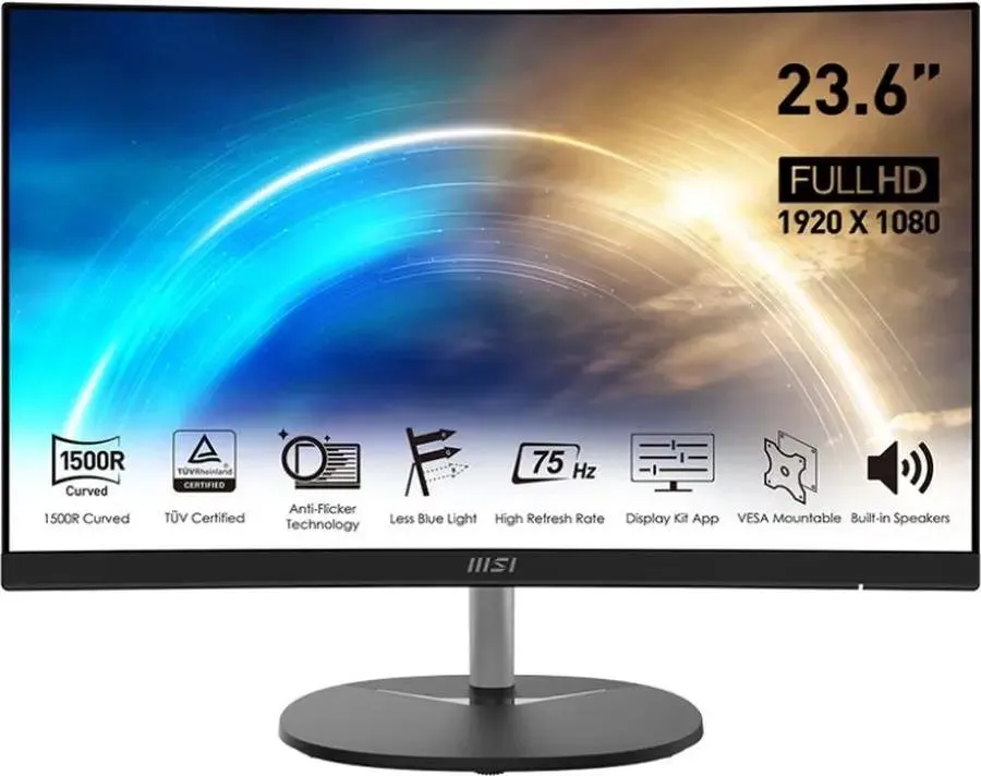 Монитор MSI Pro MP241CA 23.8" черный VA LED 1ms 16:9 HDMI M/M 250cd 178гр/178гр 1920x1080 75Hz VGA DP FHD 3.3кг 9S6-3PA9CT-018 9S6-3PA9CT-018