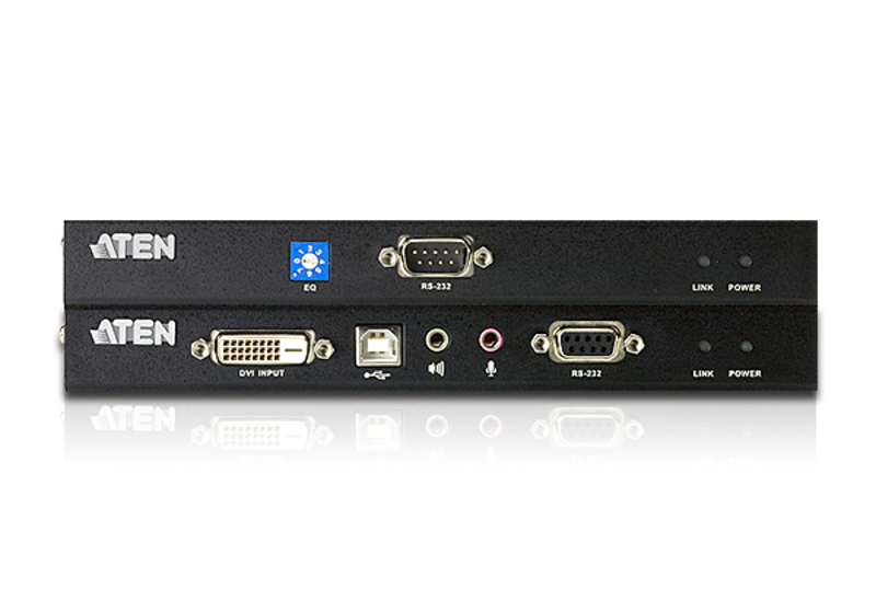 Удлинитель ATEN KVM USB, VI Dual Link+AUDIO+RS232, 60 м., 2xUTP Cat5e, с KVM-шнуром USB DVI-D 1x1.8м., БП 220> 5.3V CE602-A7-G CE602-A7-G