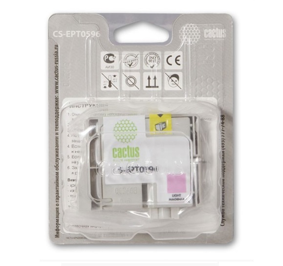 Картридж Cactus струйный CS-EPT0596 светло-пурпурный для Epson Stylus Photo R2400 (14.8мл) CS-EPT0596 CS-EPT0596