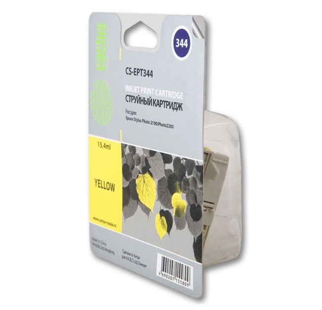 Картридж Cactus струйный CS-EPT344 желтый для Epson Stylus Photo 2100 (15.4мл) CS-EPT344 CS-EPT344