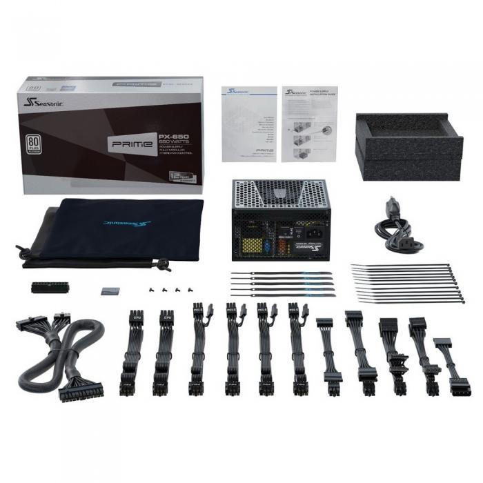Блок питания Seasonic PRIME PX-650 Active PFC 0.99; Модульный МВ (20+4), 2xCPU(4+4),4xPCI-E(6+2), 10xSATA, 3xMolex, 2xMolex to SATA 3.3 Adapter, fan 135mm, Premium Hybrid Fan Control; КПД>90%,100-240 В, 50-60 Гц, защиты OPP/OVP/UVP/ OCP/OTP/SCP, Ener SSR-650PD2