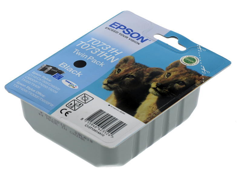 Картридж струйный Epson T0731H(T0721) C13T10414A10 черный x2уп. (11.1мл) для Epson С110/CX7300/8300/9300F C13T10414A10