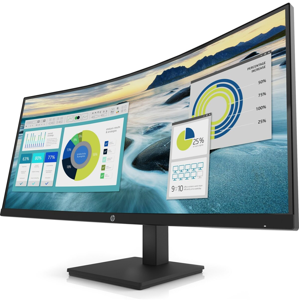 Монитор HP 34" P34hc G4 Monitor Curved 3440x1440, 21:9, VA, 250 cd/m2, 3500:1, 5ms, HDMI, USB-C, USB, DisplayPort, Speakers, 50/60 Hz, Black (repl. 6GJ95AA,5DP31AA) 21Y56AA 21Y56AA #7