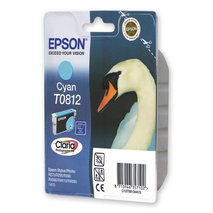 Картридж EPSON T0812 голубой повышенной емкости, C13T08124A10 C13T08124A10/C13T11124A10