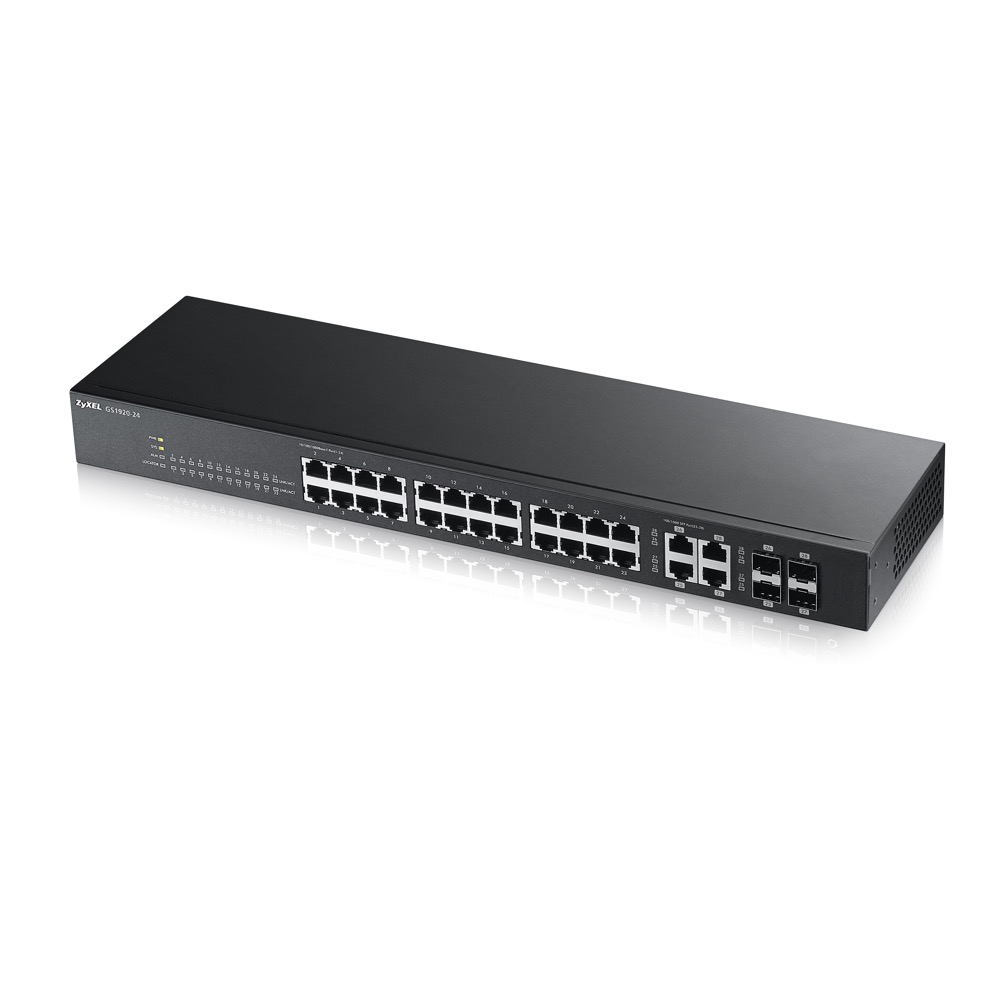 Коммутатор ZYXEL интеллектуальный 24 Gigabit Ethernet и 4 SFP-слота GS1920-24-EU0101F GS1920-24-EU0101F