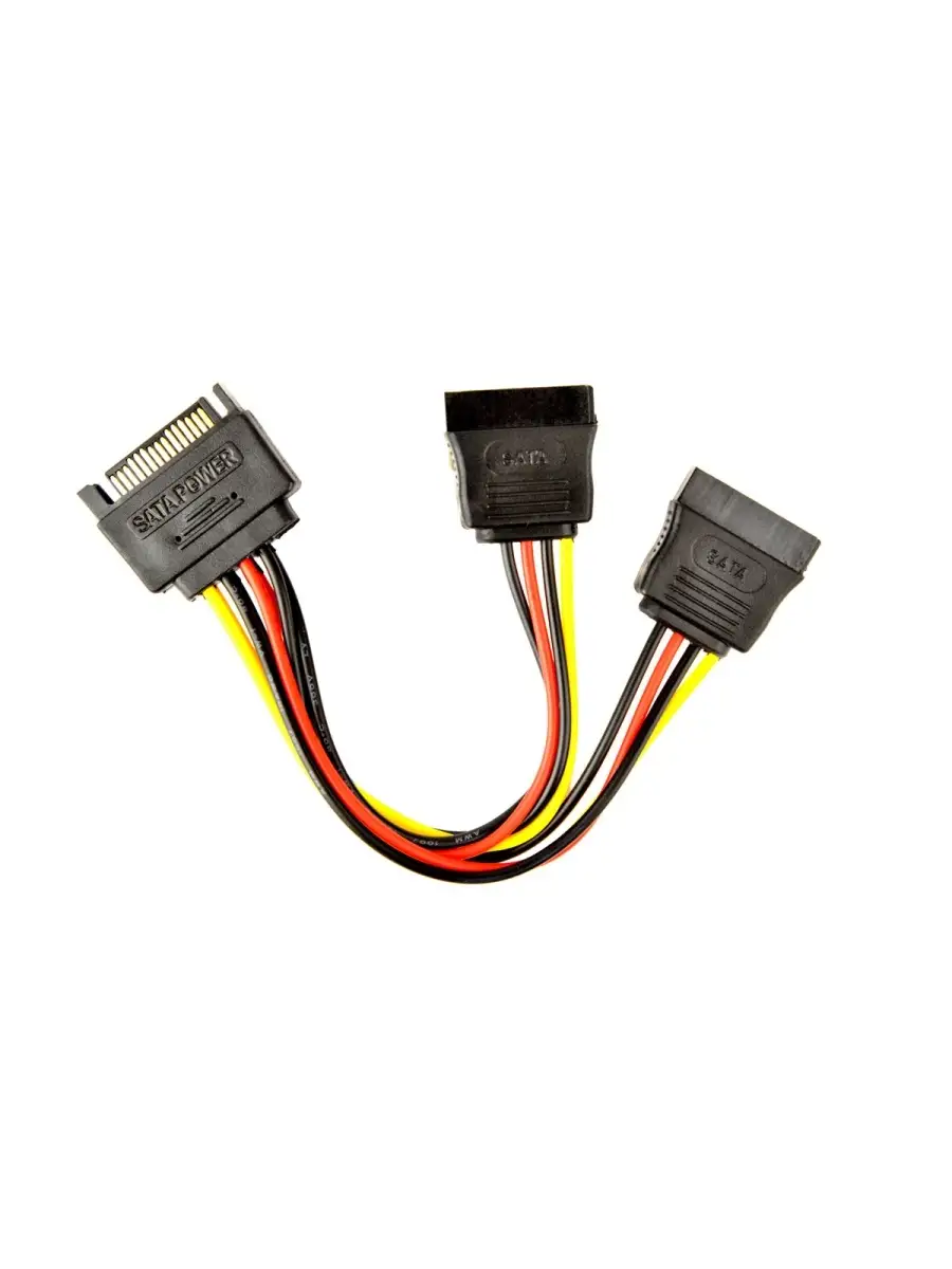 Кабель питания Gembird Cablexpert SATA 15-pin/M - 2x15-pin/F 15 см. CC-SATAM2F-01 CC-SATAM2F-01