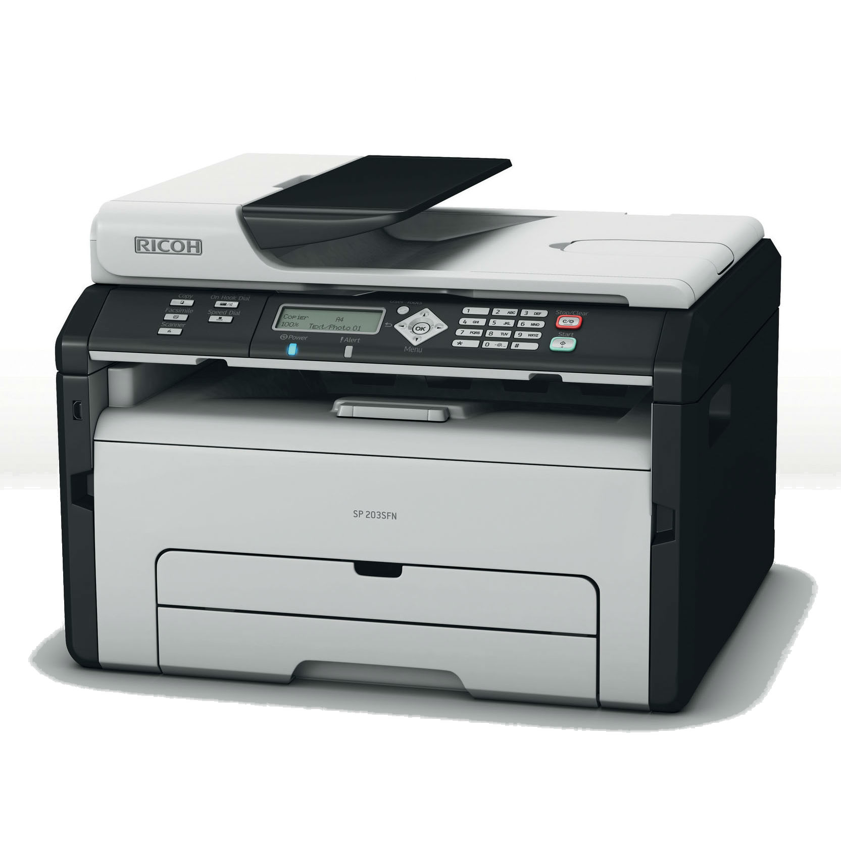 МФУ Ricoh SP  (копир-принтер-сканер, ADF, 22стр./мин., 1200x600dpi, LAN, A4) (203SFN) 203SFN