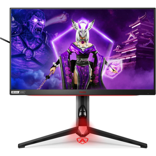 Монитор AOC 24.5'' 16:9 1920х1080(FHD) IPS, nonGLARE, 400cd/m2, H178°/V178°, 1000:1, 50M:1, 16.7M, 1ms, VGA, 2xHDMI, DP, USB-Hub, Height adj, Pivot, Tilt, Swivel, Speakers, Audio out, 3Y, Black-Red AG254FG AG254FG