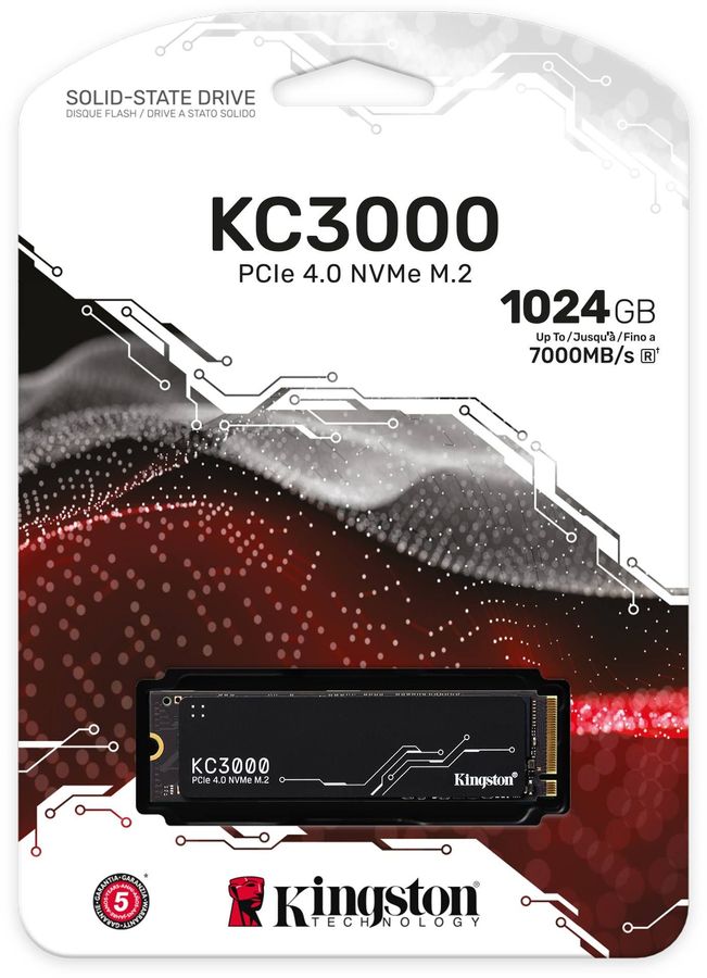 Твердотельный накопитель Kingston PCI-E 4.0 x4 1Tb SKC3000S/1024G KC3000 M.2 2280 SKC3000S/1024G SKC3000S/1024G