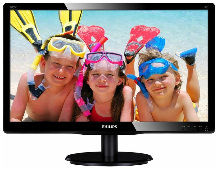 Монитор Philips 19.53" gl.Black MVA, 1920x1080, 8ms, 250 cd/m2, 1000:1 (DCR 10M:1), D-Sub, DVI, vesa 200V4QSBR/00(01) 200V4QSBR/00(01)