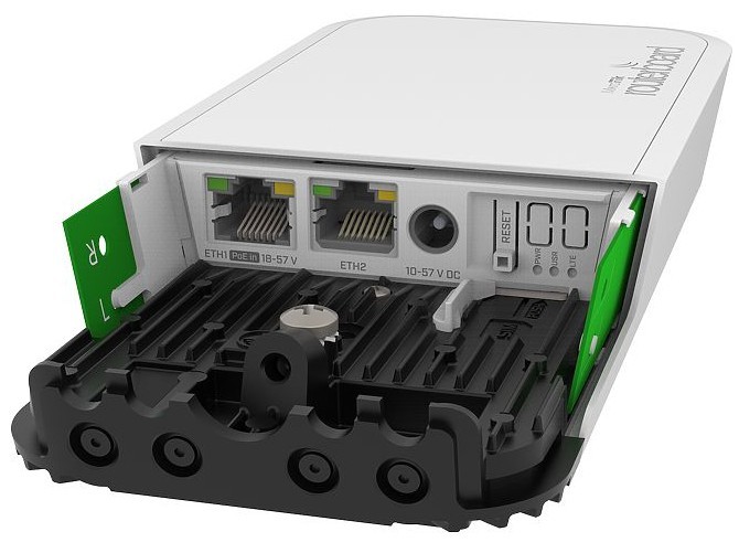 Точка доступа Mikrotik wAP R ac with four core 710MHz CPU, 128MB RAM, 2x Gigabit LAN, built-in 2.4Ghz 802.11b/g/n Dual Chain wireless with integrated antenna,  built-in 5Ghz 802.11an/ac Dual Chain wireless with int RBwAPGR-5HacD2HnD RBwAPGR-5HacD2HnD