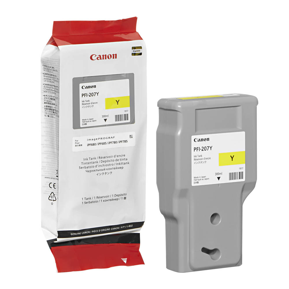 Картридж Canon PFI-207 Y (yellow), 300 мл(PFI-207 Y) PFI-207 Y