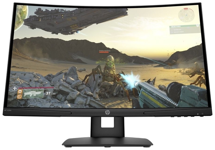 Монитор HP 24" X24c Curved Monitor 1980x1080, VA, 16:9, 300 cd/m2, 3000:1, 4ms, 178°/178°, DP, HDMI, AMD FreeSync Premium, 144 Hz, height, Black 9FM22AA 9FM22AA