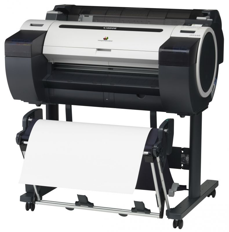 Плоттер Canon iPF680 24"/610mm, 5 colors(макс.объём-300мл), 2400x1200dpi, 256Mb, HP-GL/2, полистовая подача, верхняя загрузка рулона, USB/LAN 8964B003 8964B003