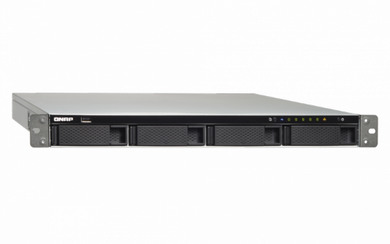 Сетевой RAID-накопитель QNAP 4 отсеков для HDD, 19" один блок питания. AMD 2,0 ГГц, 4ГБ. Направляющие в комплект не входят. TS-463U-RP-4G TS-463U-RP-4G