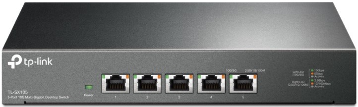 Коммутатор TP-Link 5-port Desktop 10G Unmanaged Switch, 5 100/1G/2.5G/5G/10G RJ-45 ports, Fanless design TL-SX105 TL-SX105