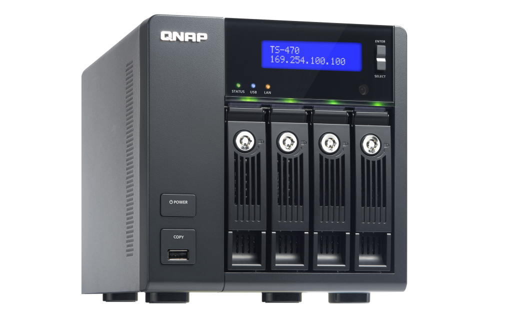Сетевой RAID-накопитель QNAP 4 отсека для HDD, HDMI-порт. Четырехъядерный Intel Celeron J1900 2,0 ГГц, 8ГБ. TS-453 Pro-8G TS-453 Pro-8G