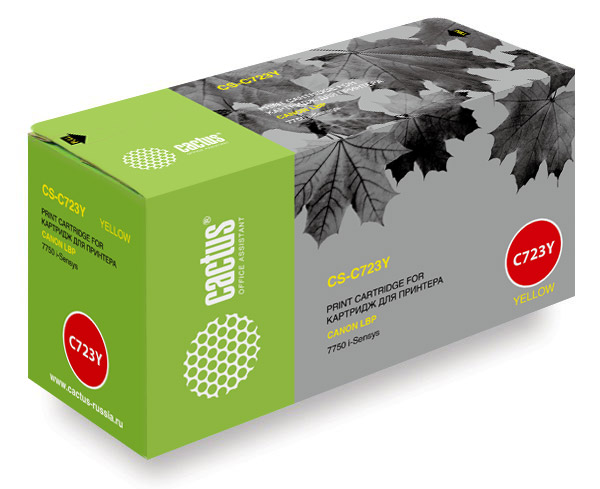 Тонер-картридж Cactus CS-C723Y желтый для Canon i-Sensys 7750 (8500стр.) CS-C723Y CS-C723Y
