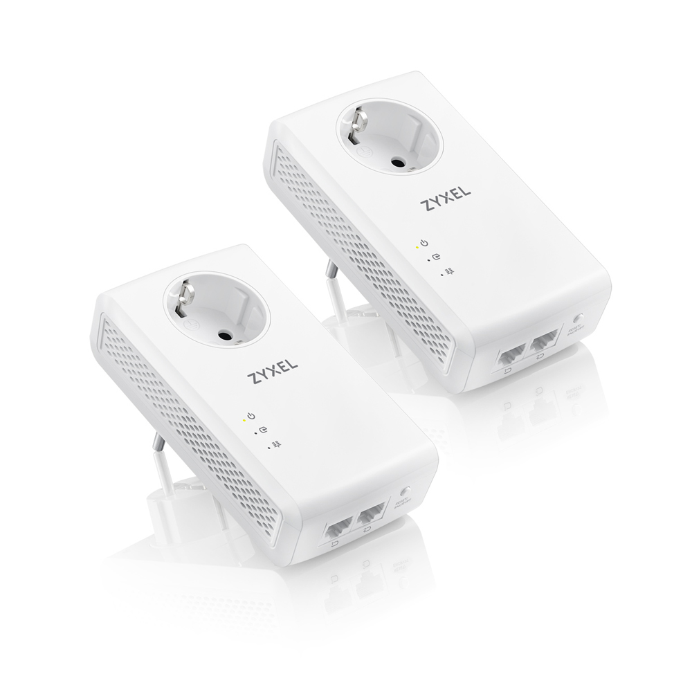 Адаптер ZYXEL гигабитный PLA5456 AV2000 MIMO Pass thru Powerline Gigabit Ethernet Adaptor Twin Pack PLA5456-EU0201F PLA5456-EU0201F