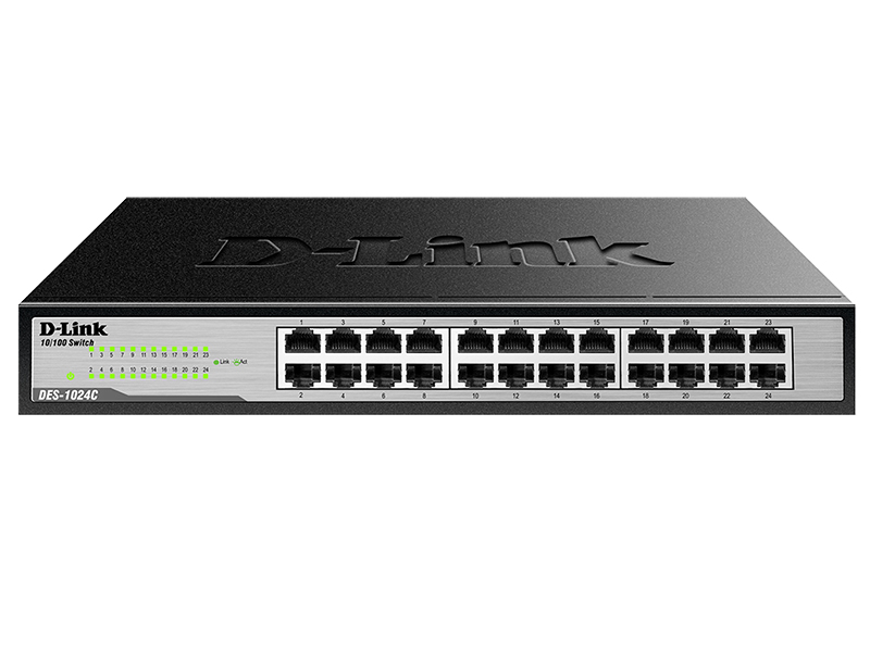 Коммутатор D-Link 24 портовый 10/100, 19" DES-1024C DES-1024C/A1A