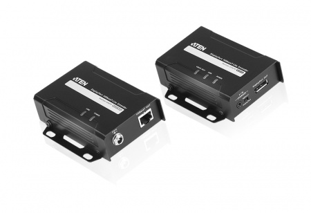 Удлинитель ATEN DisplayPort HDBaseT-Lite,  70 метр,, 1xUTP Cat5e, DP+RJ45, F, без шнуров, 2xБ,П, 220> 5V, (до 4096x2160/3840x2160 30Гц (4:4:4) -35м Cat5e/6/40м Cat 6a;до 1080p 60Hz-60м Cat5e/6/70м Cat 6a;макс,скор,10,2Gbps;HDMI 3D/Deep Color) VE901-A VE901-AT-G