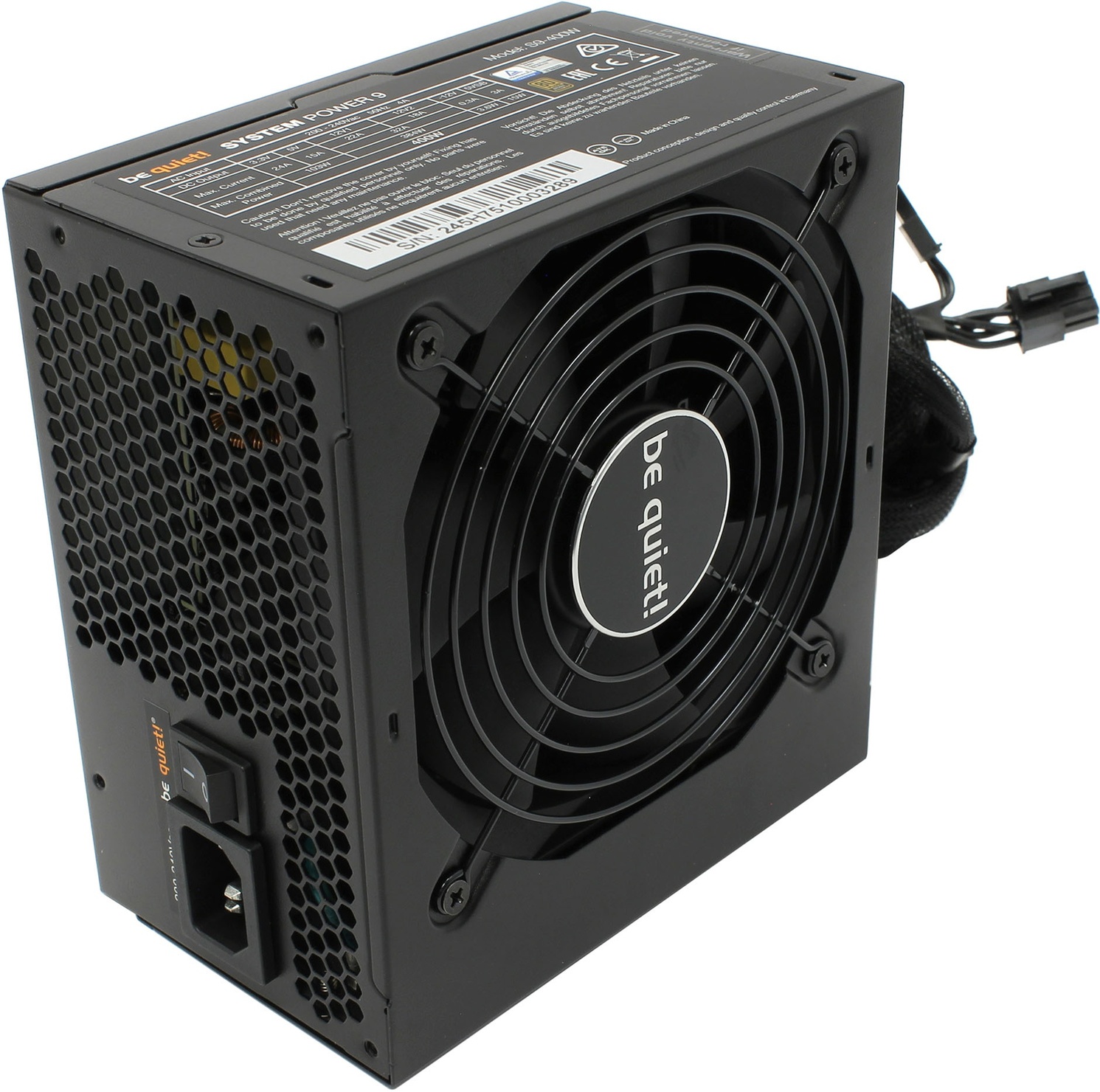 Блок питания BE QUIET!  SYSTEM POWER 9 400W / ATX 2.4, APFC, 80 PLUS Bronze, 120mm fan BN245 BN245