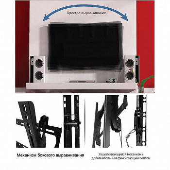 Крепление Wize Pro T55A универсальное наклонное настенное для 32"-55"+ дисплеев,  Max VESA 660х501 мм, наклон +15/-5°, расстояние от стены 6 см, до 91 кг, черн. T55A T55A