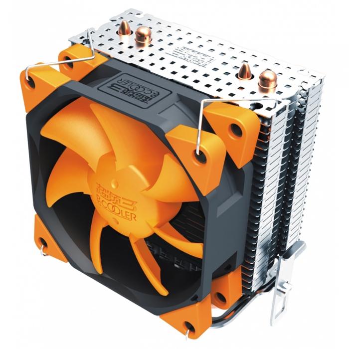 Вентилятор PCCooler S775/115X/AM2/AM3/AM4/FM1/FM2 (TDP 98W, вент-р 80мм с PWM, 2 тепловые трубки 6мм, 1200-2000RPM, 20.5dBa) Retail Color Box S88 S88