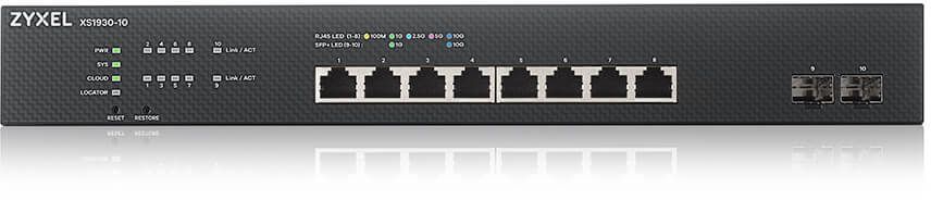 Коммутатор Zyxel NebulaFlex XS1930-10 гибридный мультигигабитный Smart L2+ rack 19", 8xRJ-45: 1/2,5/5/10G, 2xSFP+, автономное/облачное управление XS1930-10-ZZ0101F XS1930-10-ZZ0101F