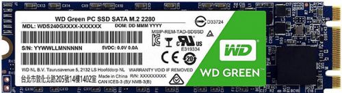 Твердотельный накопитель WD M.2 2280 480GB WD Green Client SSD SATA 6Gb/s, Retail WDS480G2G0B WDS480G2G0B