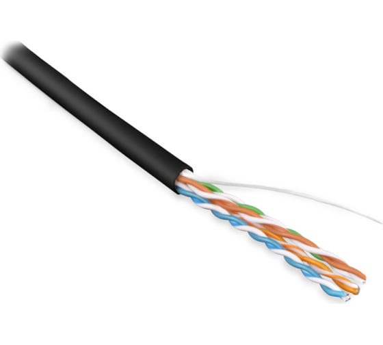 Кабель Hyperline (100 м) витая пара, неэкран. U/UTP, категория 5e, 4 пары (24 AWG), одножильный (solid), LSZH, нг(С)-HF, -20°C – +75°C, белый - гарантия: 15 лет компонентная, 25 лет системная UUTP4-C5E-S24-IN-LSZH-BK-100 UUTP4-C5E-S24-IN-LSZH-BK-100