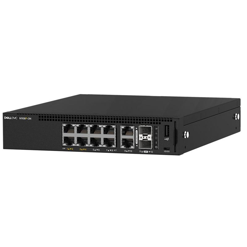 Коммутатор Dell EMC Switch N1108T-ON, L2, 8 ports RJ45 1GbE, 2 ports SFP 1GbE 3YPSNBD (210-AJIW) N1108T-ON N1108T-ON