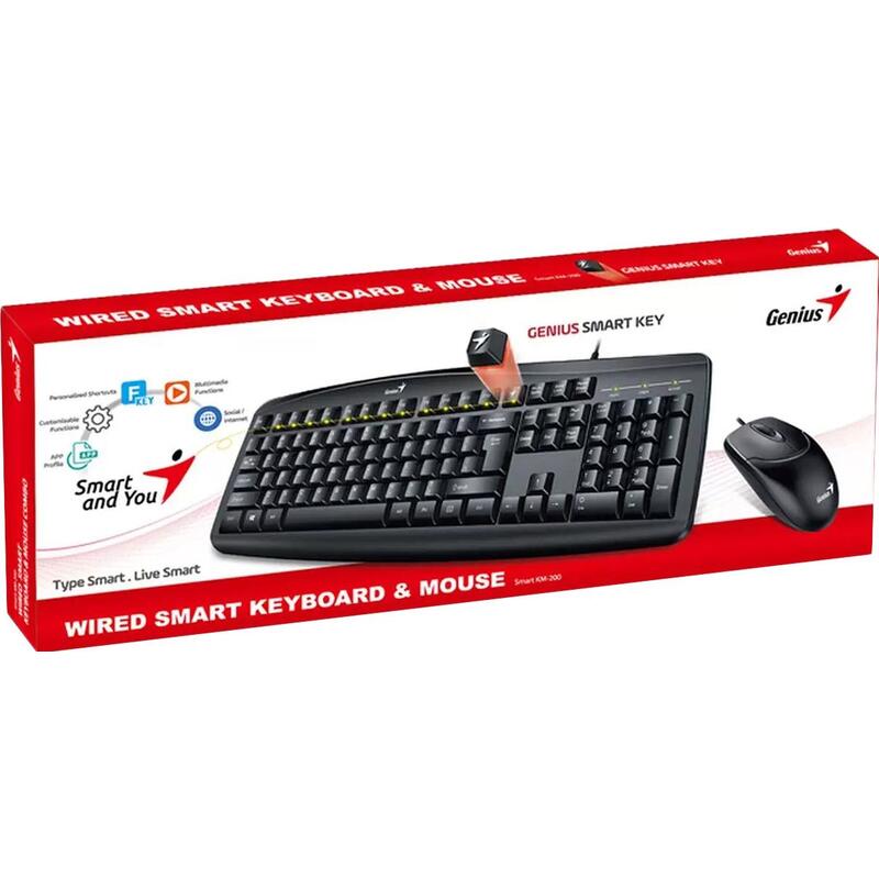 Комплект Genius Smart KM-200 Only Laser (клавиатура Smart KB-200 + мышь NetScroll 120 V2), Black, USB  31330003416 31330003416 #1