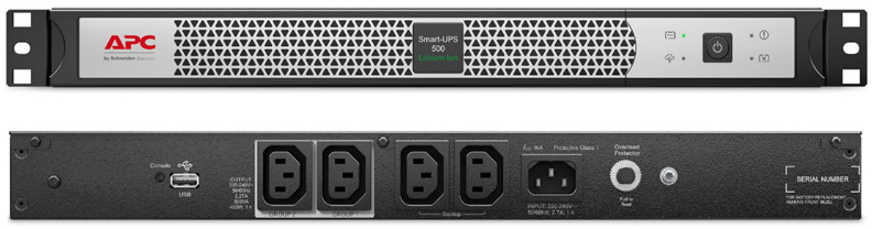 Источник бесперебойного питания APC Smart-UPS Li-Ion 500VA/400W, 230V, RM 1U, Line-Interactive, USB, 4xC13, 5 y.war. SCL500RMI1U SCL500RMI1U