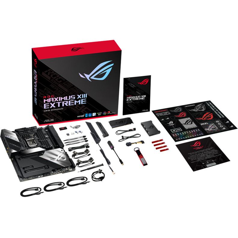Материнская плата ASUS ROG MAXIMUS XIII EXTREME, LGA1200, Z590, 4*DDR4 , SLI,CrossFireX, SATA3,RAID, Audio, LAN*2 (2,5,10 GB), USB 3.2*16, USB 2.0*6, ATX ROG MAXIMUS XIII EXTREME ROG MAXIMUS XIII EXTREME