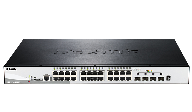 Коммутатор D-Link L2+ Smart Switch with 24 10/100/1000Base-T ports and 4 10GBase-X SFP+ ports (24 PoE ports 802.3af/802.3at (30 W), PoE Budget 370W) DGS-1510-28XMP/A1A DGS-1510-28XMP/A1A #2