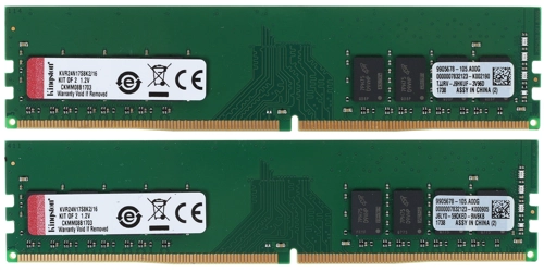 Модуль памяти Kingston DDR 4 DIMM 16Gb PC19200, 2400Mhz, (Kit of 2) (retail) KVR24N17S8K2/16 KVR24N17S8K2/16