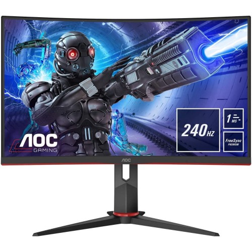 Монитор AOC 31.5'' LCD 16:9 1920х1080(FHD) VA, Curved, nonGLARE, 250cd/m2, H178°/V178°, 3000:1, 80M:1, 16.7M, 1ms, VGA, 2xHDMI, DP, Tilt, 3Y, Black C32G2ZE/BK C32G2ZE/BK
