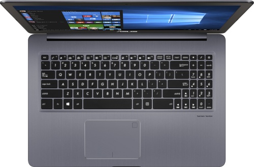 Ноутбук Asus Vivo Book N580VD-DM516T 15.6"(1920x1080 (матовый))/Intel Core i7 7700HQ(2.8Ghz)/16384Mb/1000+128SSDGb/noDVD/Ext:nVidia GeForce GTX1050(4096Mb)/Cam/BT/WiFi/56WHr/war 1y/1.99kg/Metal Steel Grey/W10 (90NB0FL4-M07670) 90NB0FL4-M07670