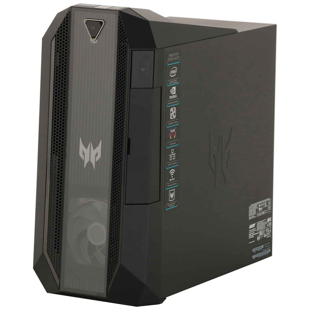 Персональный компьютер Acer Predator P03-620 MT i7 10700F (2.9)/16Gb/2Tb 7.2k/SSD512Gb/RTX3070 8Gb/Endless/GbitEth/WiFi/BT/500W/клавиатура/мышь/черный DG.E23ER.003 DG.E23ER.003