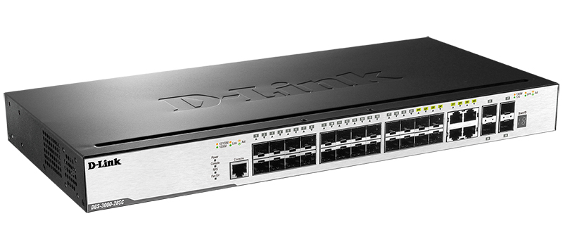 не исп DGS-3000-28SC Управляемый стекируемый коммутатор 2 уровня с 20 портами 100/1000Base-X SFP/ DGS-3000-28SC