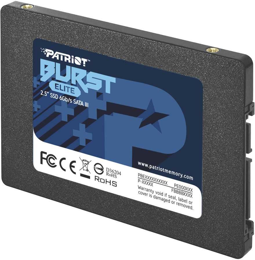 Твердотельный накопитель Patriot  Burst Elite SATA 120Gb 450/320Mbs, 50TBW, 7mm PBE120GS25SSDR PBE120GS25SSDR