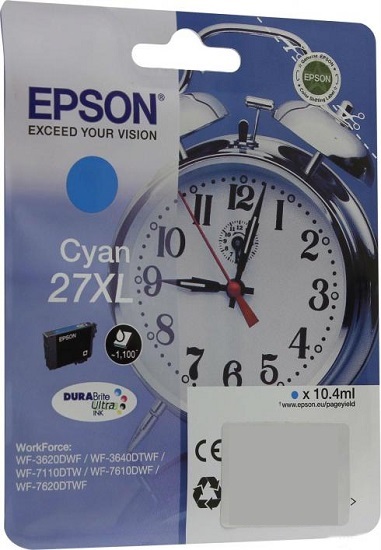 Картридж Epson T2712 голубой повышенной емкости для WF-7110/7610/7620 C13T27124022 C13T27124022/C13T27124020