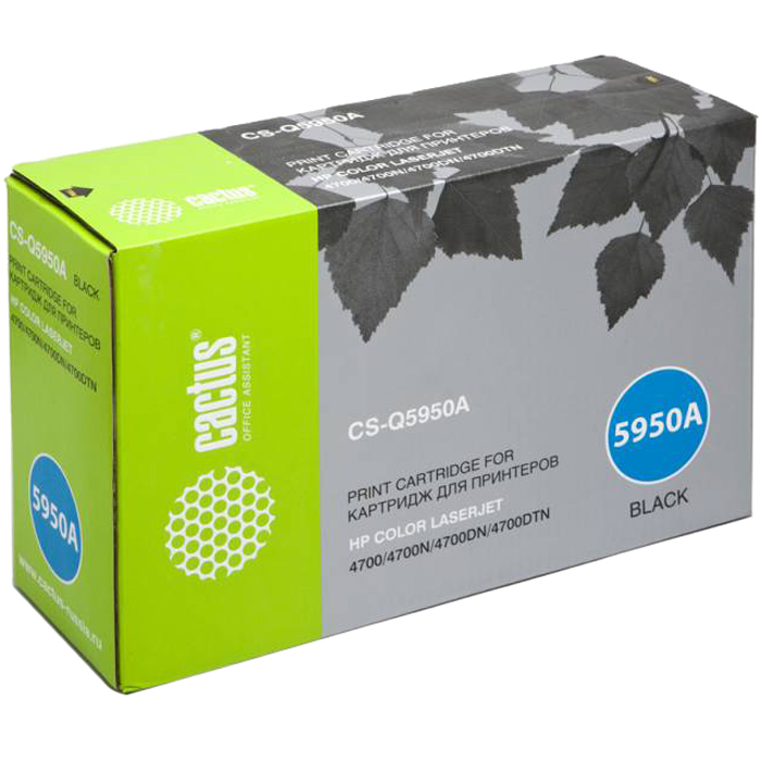Тонер-картридж Cactus CS-Q5950AR черный для HP CLJ 4700 (11000стр.) CS-Q5950AR CS-Q5950AR