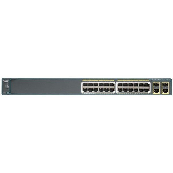 Коммутатор WS-C2960+24PC Catalyst 2960 Plus 24 10/100 PoE + 2 T/SFP LAN Base WS-C2960+24PC
