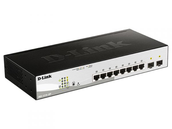 Коммутатор D-Link  L2 Managed Switch with 8 10/100/1000Base-T ports and 2 1000Base-X SFP ports (8 PoE ports 802.3af/802.3at DGS-1210-10P/FL1A DGS-1210-10P/FL1A #1