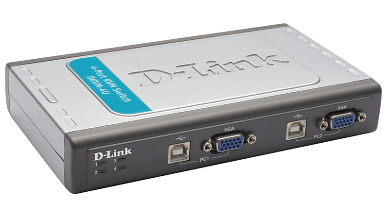 Переключатель D-Link 4-port KVM Switch with VGA and USB ports DKVM-4U/C2A DKVM-4U/C2A